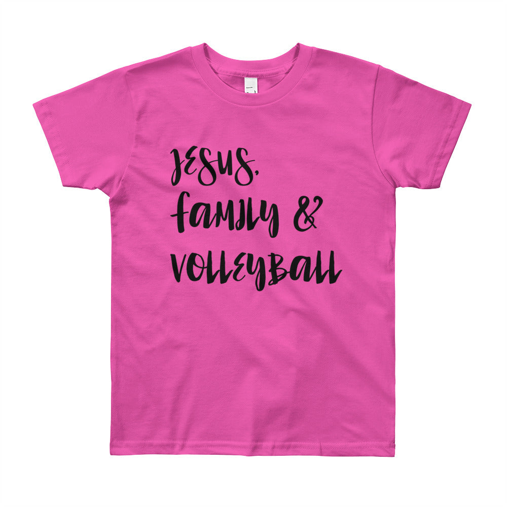 JESUS Family and Volleyball Youth Short Sleeve T-Shirt