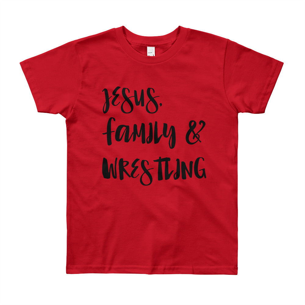 JESUS Family and Wrestling Youth Short Sleeve T-Shirt