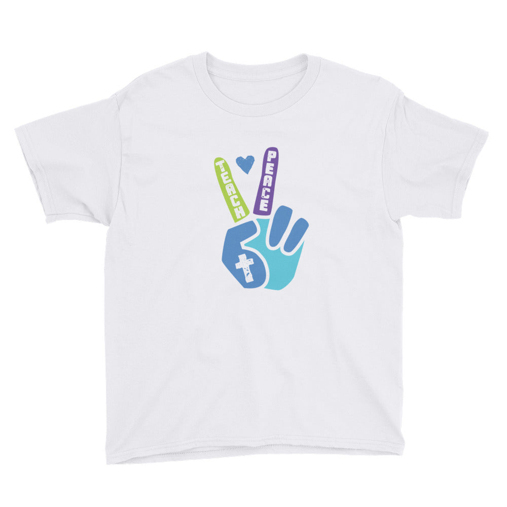 Teach Peace Youth Short Sleeve T-Shirt