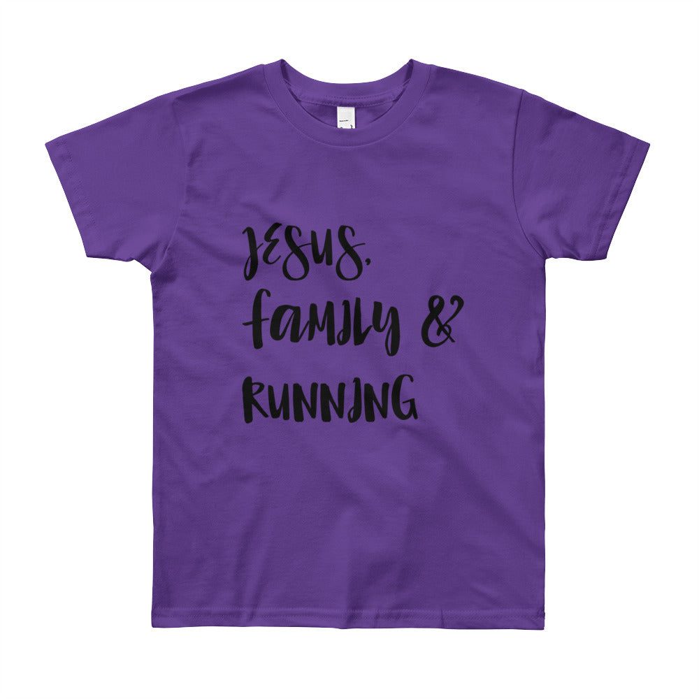 JESUS Family and Running Youth Short Sleeve T-Shirt