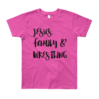 JESUS Family and Wrestling Youth Short Sleeve T-Shirt