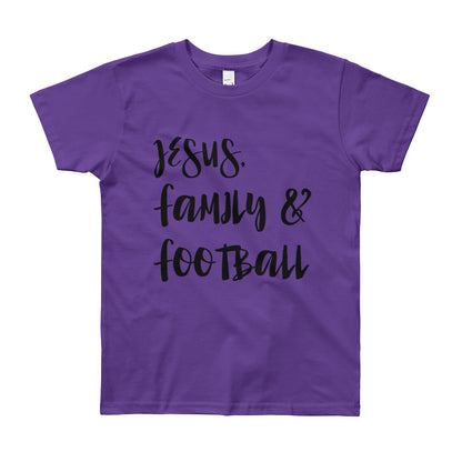 JESUS Family and Football Youth Short Sleeve T-Shirt