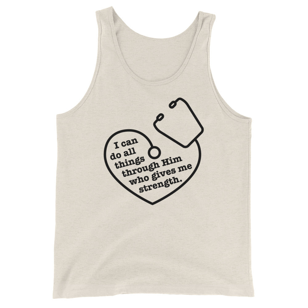 All things through him Stethoscope - Unisex Tank Top