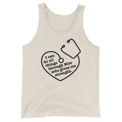 All things through him Stethoscope - Unisex Tank Top