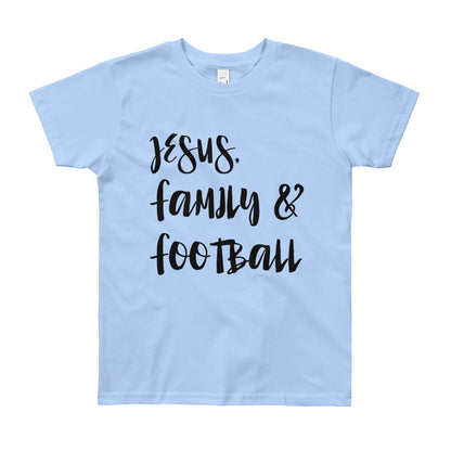 JESUS Family and Football Youth Short Sleeve T-Shirt