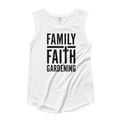 Family Faith Gardening Ladies’ Cap Sleeve T-Shirt