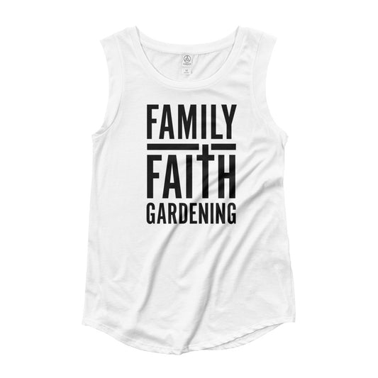 Family Faith Gardening Ladies’ Cap Sleeve T-Shirt