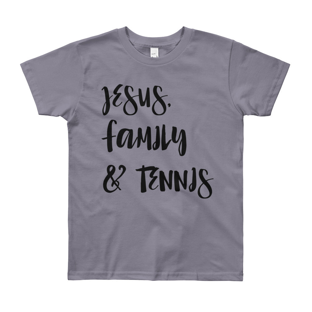 JESUS Family and Tennis Youth Short Sleeve T-Shirt