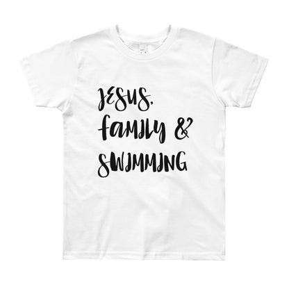 JESUS Family and Swimming Youth Short Sleeve T-Shirt