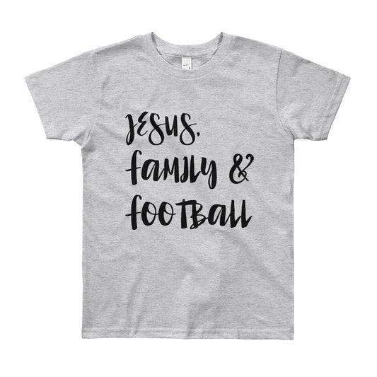 JESUS Family and Football Youth Short Sleeve T-Shirt