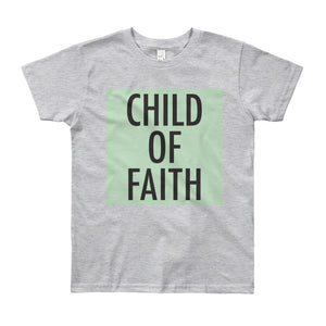 Child of Faith in mint youth t-shirt