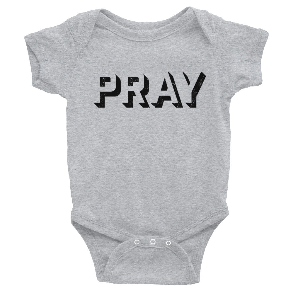 PRAY outline grunge Infant Bodysuit