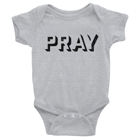 PRAY outline grunge Infant Bodysuit