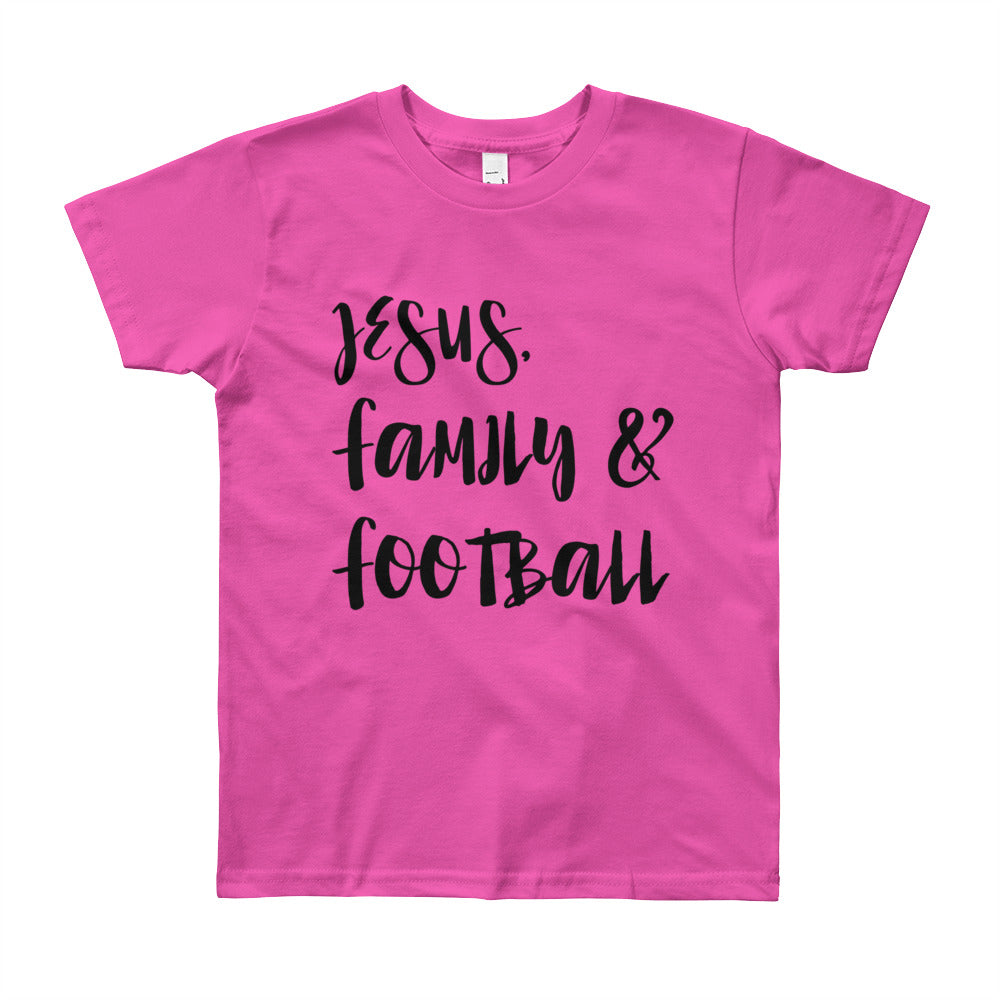 JESUS Family and Football Youth Short Sleeve T-Shirt