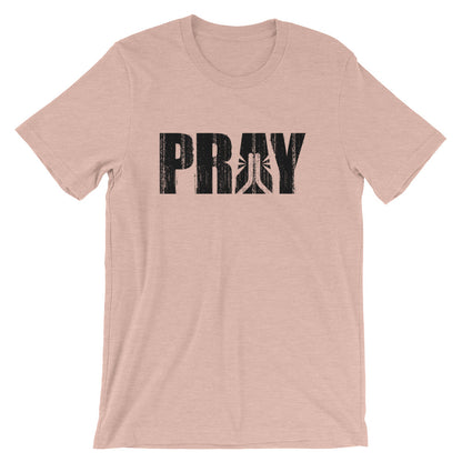 Pray Bold Grunge Unisex Short Sleeve Jersey T-Shirt with Tear Away Label