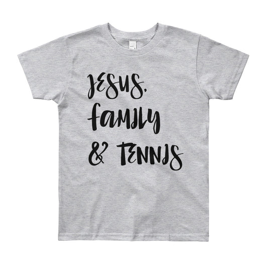 JESUS Family and Tennis Youth Short Sleeve T-Shirt