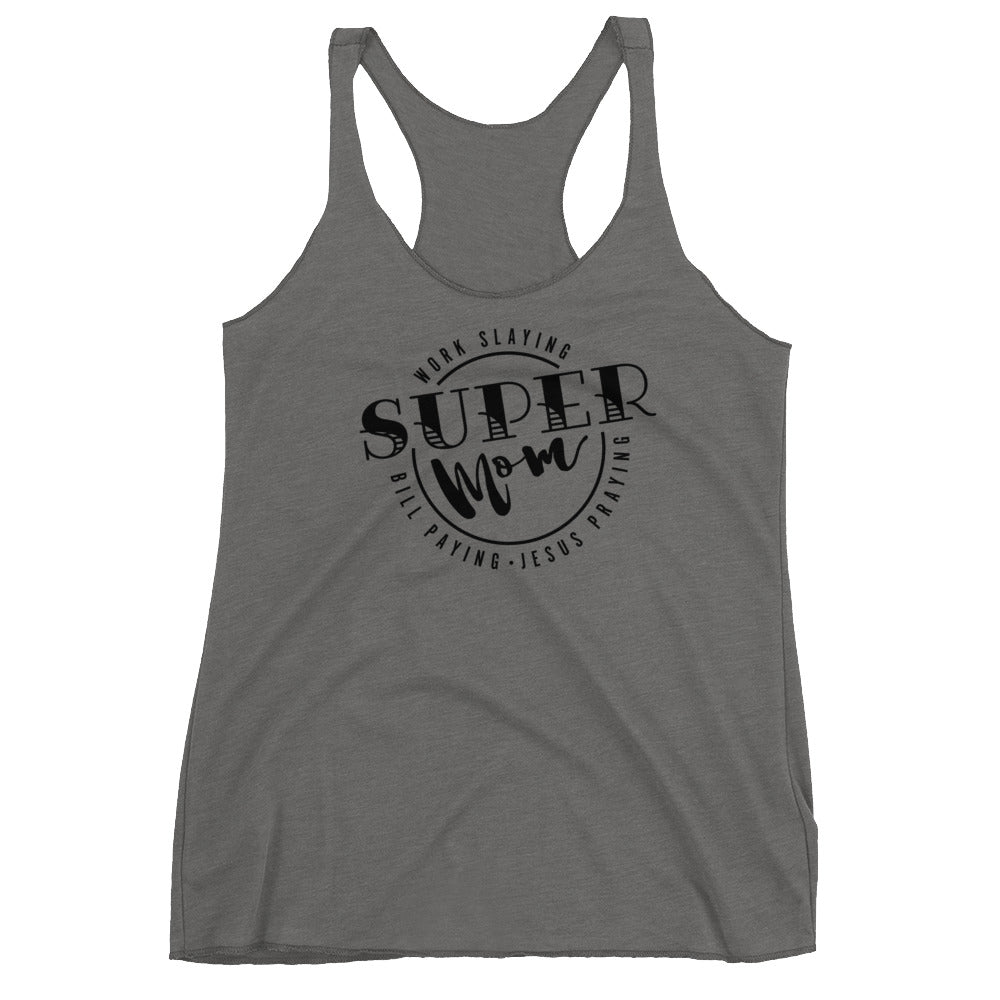 Prayer Praying SuperMOM Women's Racerback Tank