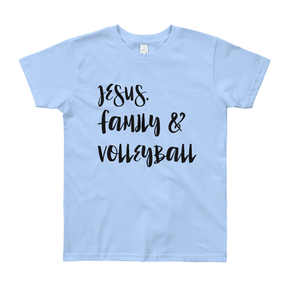 JESUS Family and Volleyball Youth Short Sleeve T-Shirt