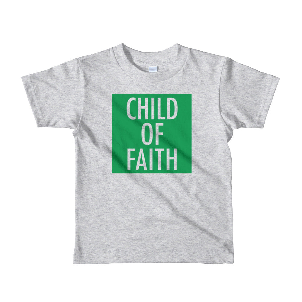 Child of Faith in green toddler t-shirt