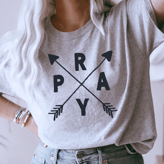 Pray Arrows Heather Gray Unisex T-Shirt