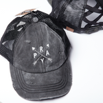 Pray Arrows Criss Cross Ponytail Hat