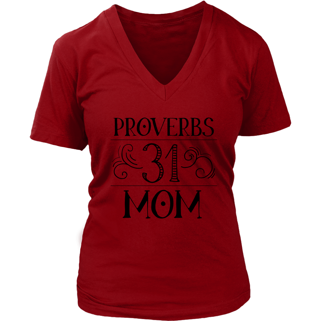 Proverbs 31 Mom Womens V Neck